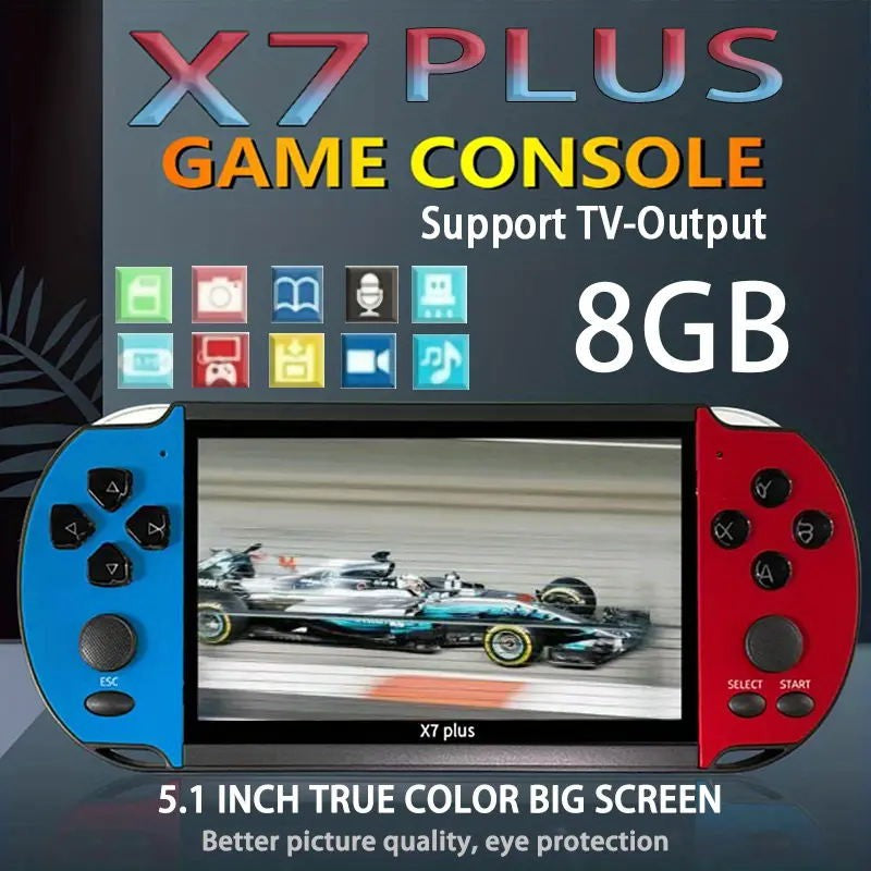 X7 Plus Game Handheld Game Console, 5.1 Polegada + de 1000 jogos Portátil