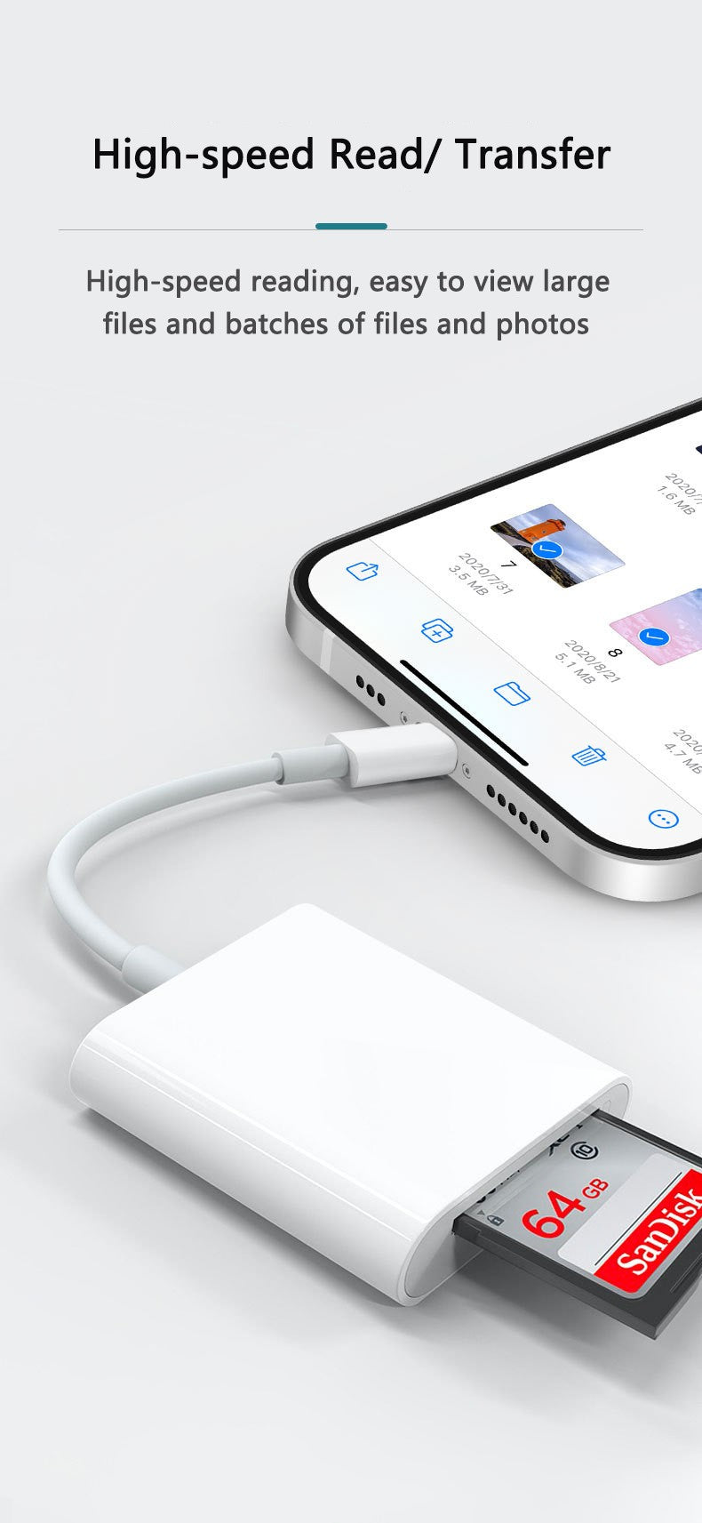 Leitor de Cartão SD - Para Iphone