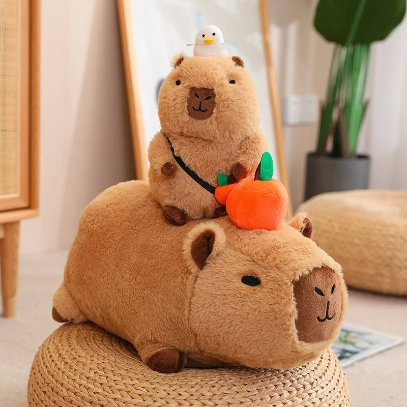 Peluches de pelúcia para crianças Mochila tartaruga fofa Chapéu de morango ca