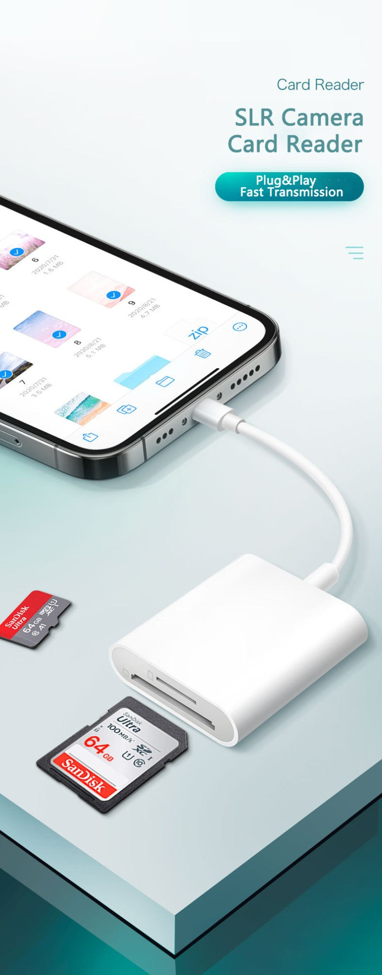 Leitor de Cartão SD - Para Iphone