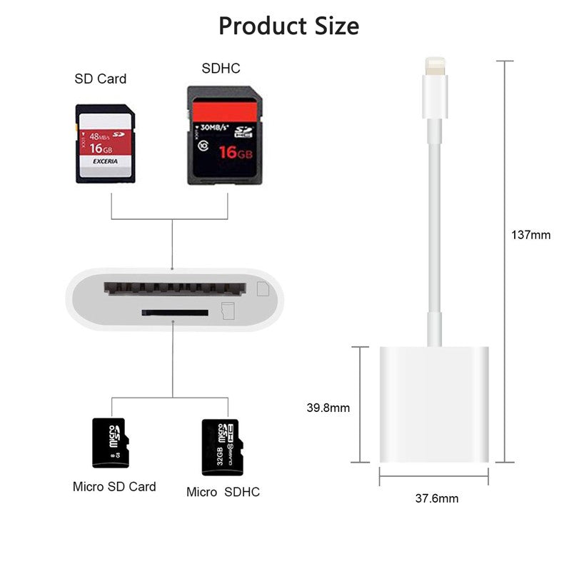 Leitor de Cartão SD - Para Iphone