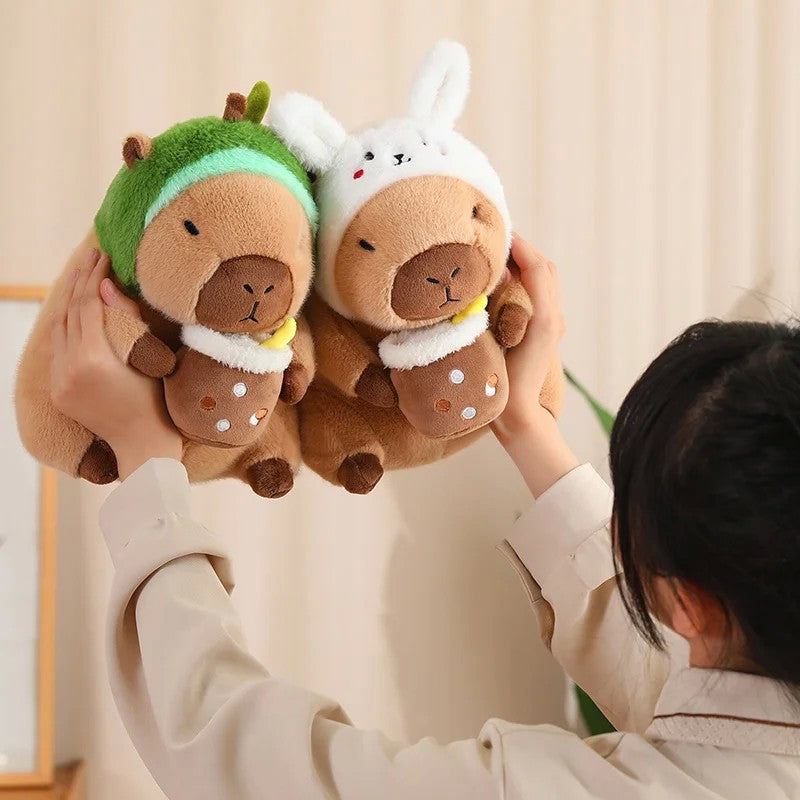 Peluches de pelúcia para crianças Mochila tartaruga fofa Chapéu de morango ca