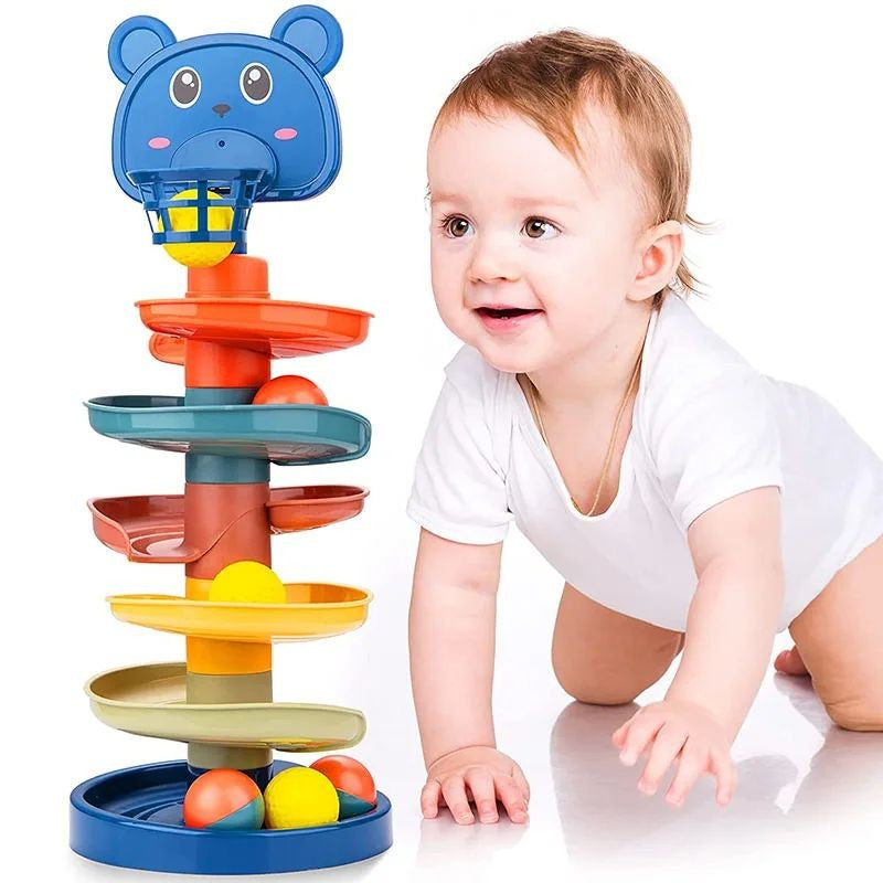 Jogos de desenvolvimento montessori rolando bola para bebê