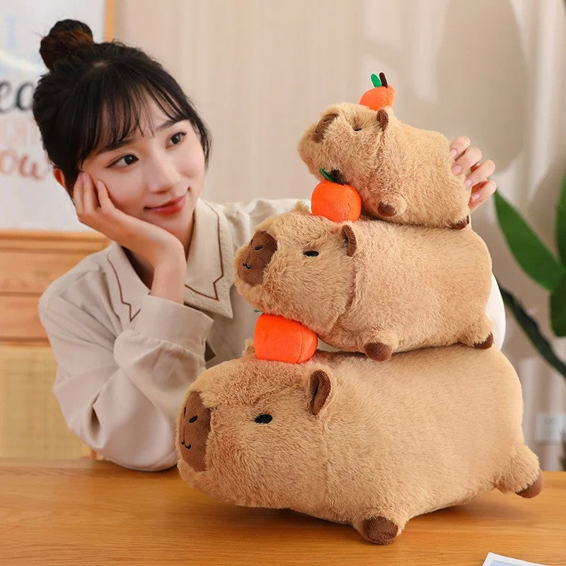 Peluches de pelúcia para crianças Mochila tartaruga fofa Chapéu de morango ca