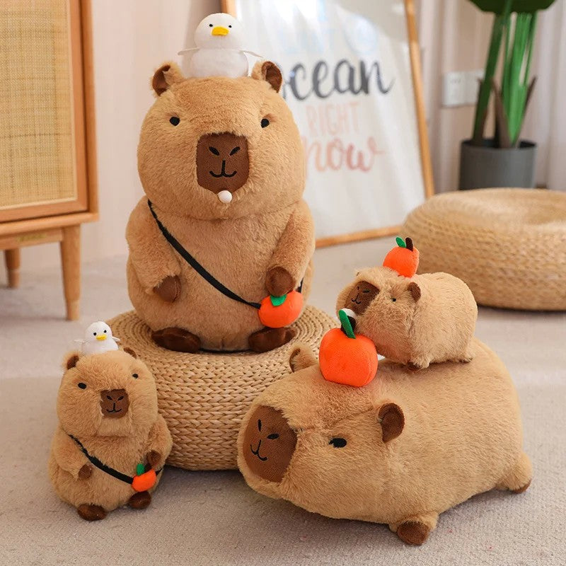 Peluches de pelúcia para crianças Mochila tartaruga fofa Chapéu de morango ca