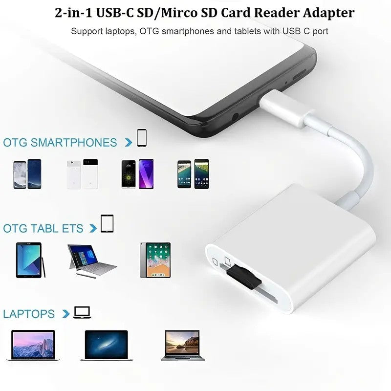 Adaptador de leitor de cartão SD TF - Tipo C