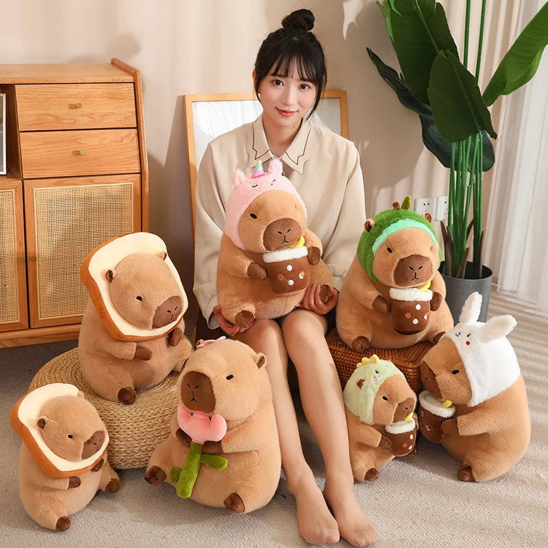 Peluches de pelúcia para crianças Mochila tartaruga fofa Chapéu de morango ca