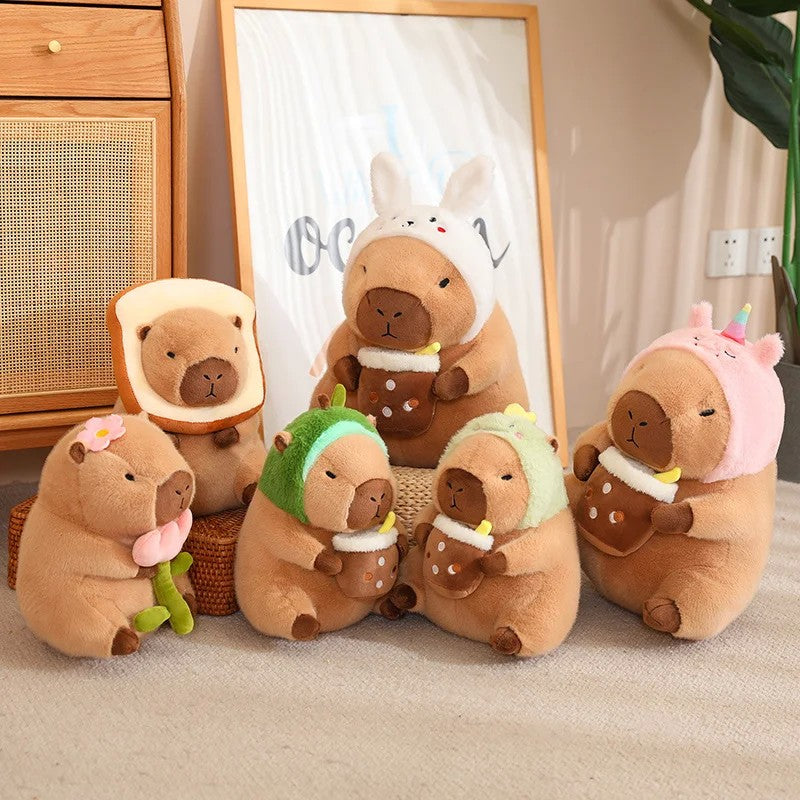 Peluches de pelúcia para crianças Mochila tartaruga fofa Chapéu de morango ca