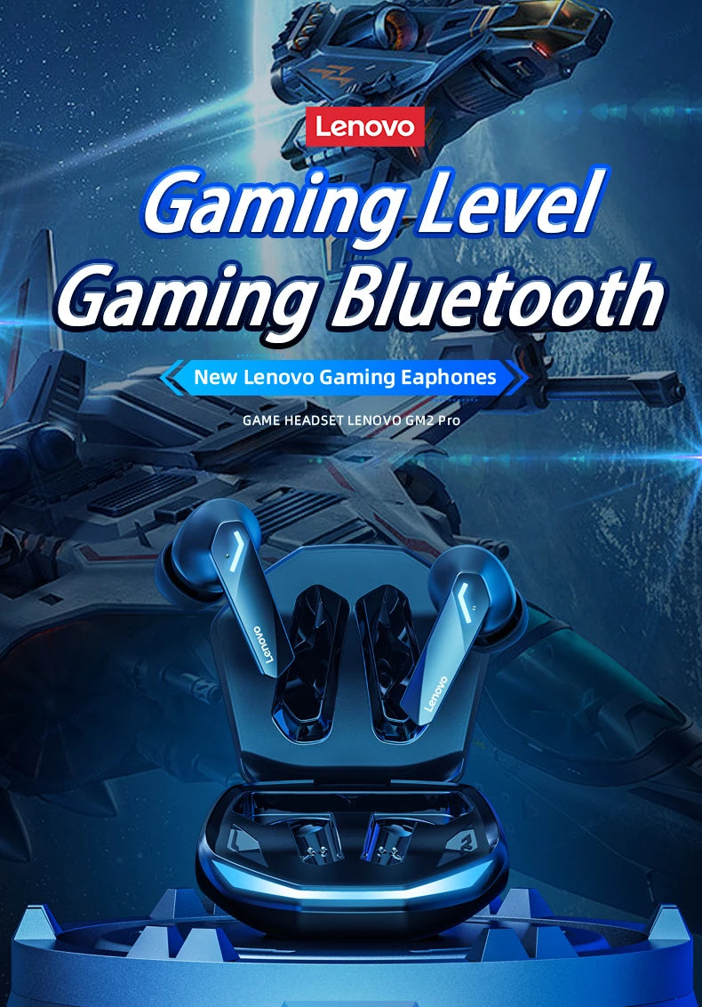 Fones De Ouvido Bluetooth com Microfone Lenovo-GM2 Pro