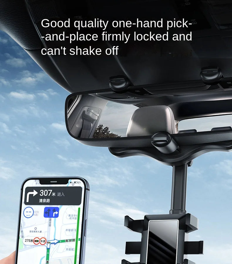 Suporte Celular, Retrovisor Interno Para Carro Universal Multifuncional Giratorio