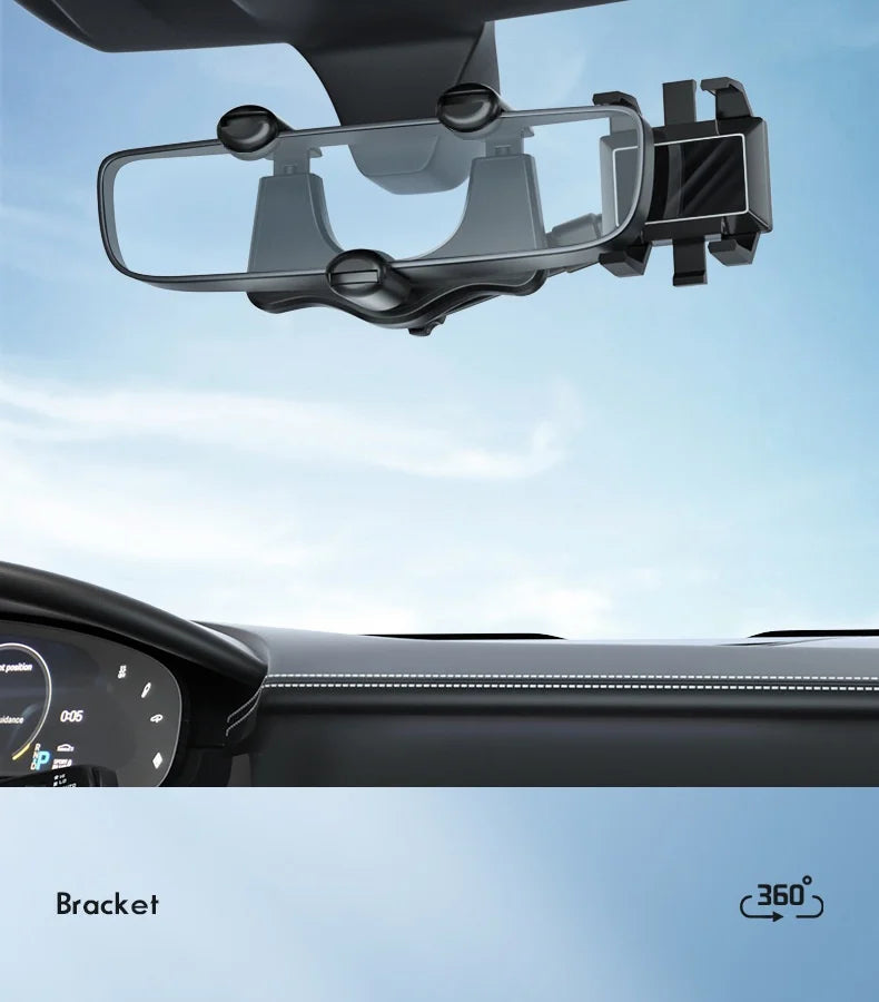 Suporte Celular, Retrovisor Interno Para Carro Universal Multifuncional Giratorio