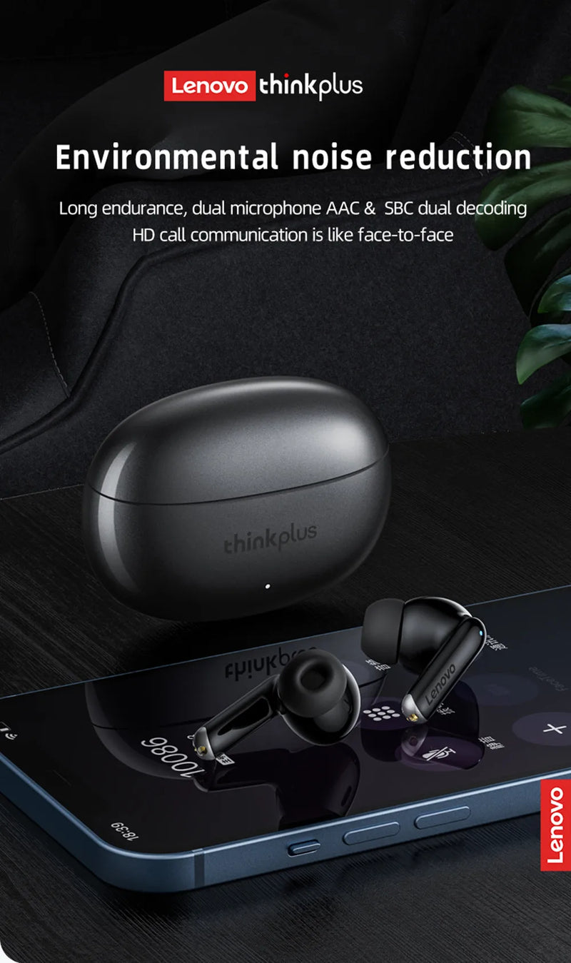 Fones de Ouvido Bluetooth 5.3 Lenovo-XT88 com Microfone Duplo