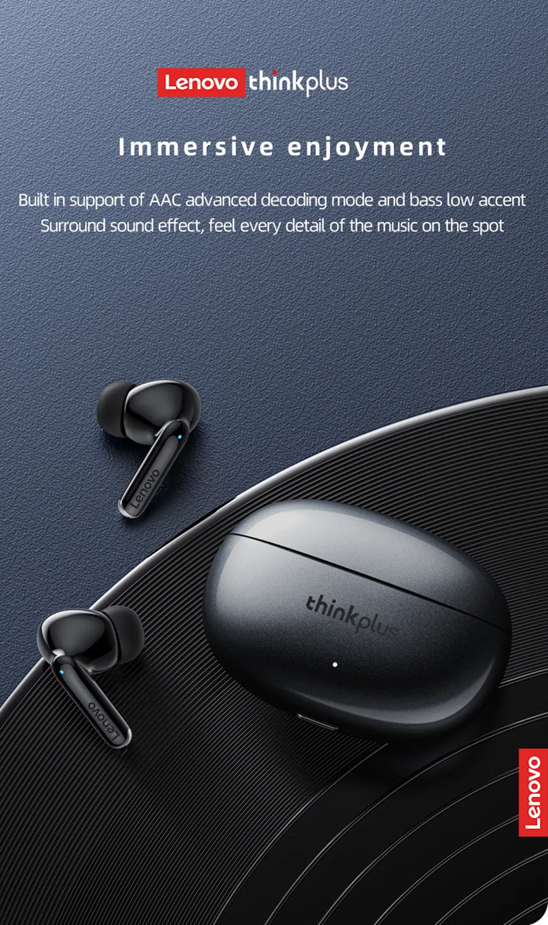 Fones de Ouvido Bluetooth 5.3 Lenovo-XT88 com Microfone Duplo