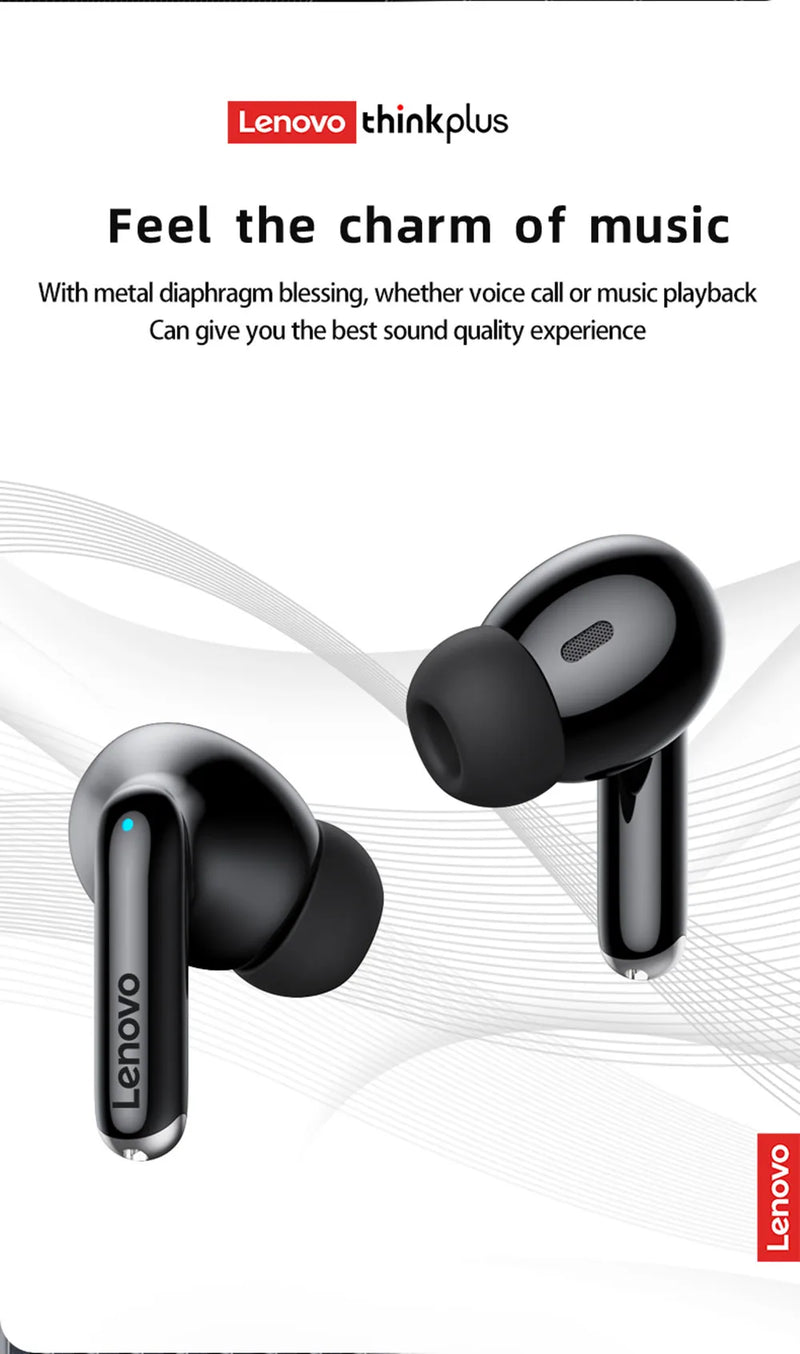 Fones de Ouvido Bluetooth 5.3 Lenovo-XT88 com Microfone Duplo