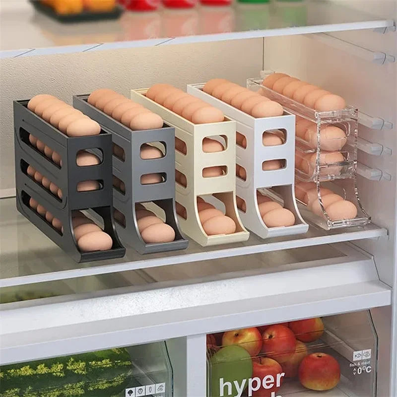 Dispensador de Ovos para Geladeira, com rolamento automático Para 30 Ovos