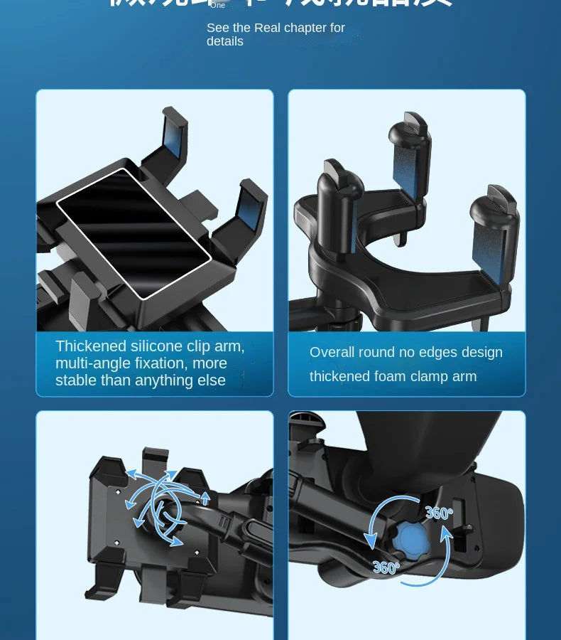Suporte Celular, Retrovisor Interno Para Carro Universal Multifuncional Giratorio