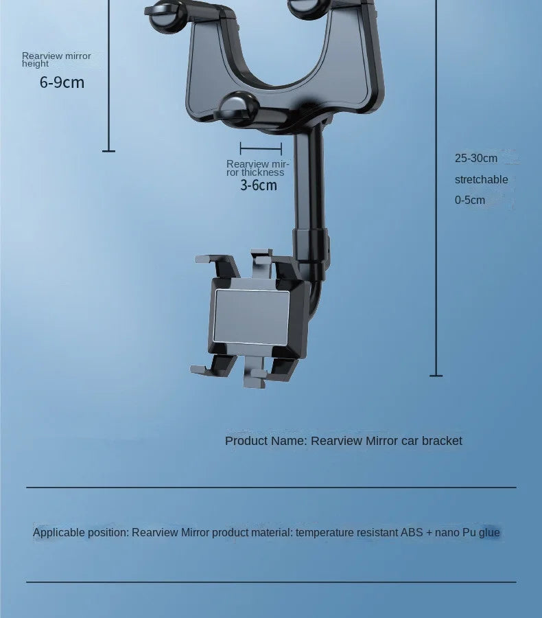 Suporte Celular, Retrovisor Interno Para Carro Universal Multifuncional Giratorio