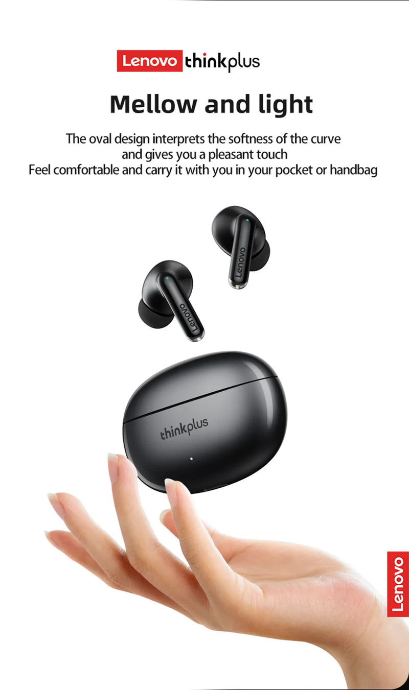 Fones de Ouvido Bluetooth 5.3 Lenovo-XT88 com Microfone Duplo