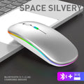 Mouse Sem Fio Recarregavel com LED Luminoso Bluetooth 2.4G