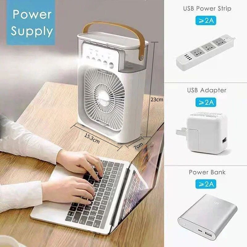MIni Ventilador / Ar condicionado Portatil 3 em 1