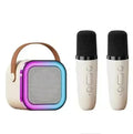 Mini Karaoke Portatil Bluetooth K12, com 2 microfone sem fio