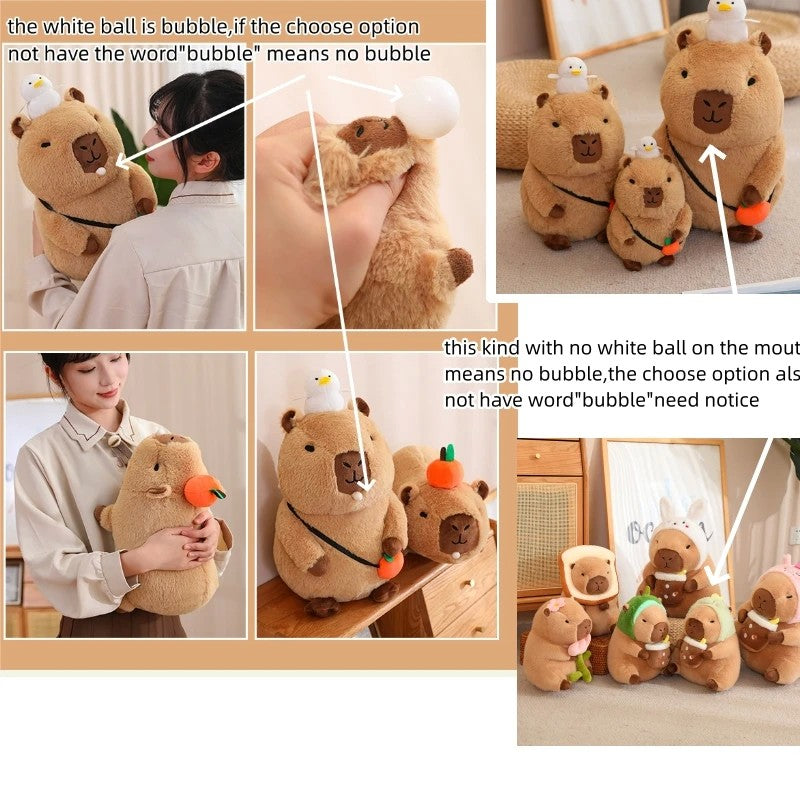 Peluches de pelúcia para crianças Mochila tartaruga fofa Chapéu de morango ca