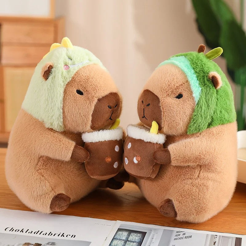 Peluches de pelúcia para crianças Mochila tartaruga fofa Chapéu de morango ca